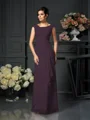 A-Line/Princess Scoop Floor-Length Chiffon Mother of the Bride Dresses With Lace