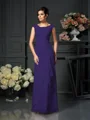 A-Line/Princess Scoop Floor-Length Chiffon Mother of the Bride Dresses With Lace