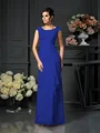 A-Line/Princess Scoop Floor-Length Chiffon Mother of the Bride Dresses With Lace