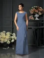 A-Line/Princess Scoop Floor-Length Chiffon Mother of the Bride Dresses With Lace