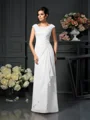 A-Line/Princess Scoop Floor-Length Chiffon Mother of the Bride Dresses With Lace