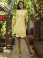 Sheath/Column Off-the-Shoulder Knee-Length Lace Mother of the Bride Dresses With Appliques Lace