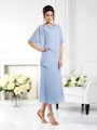 Sheath/Column Bateau Ankle-Length Chiffon Mother of the Bride Dresses