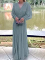 A-Line/Princess V-neck Floor-Length Chiffon Mother of the Bride Dresses With Ruffles