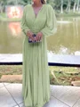 A-Line/Princess V-neck Floor-Length Chiffon Mother of the Bride Dresses With Ruffles