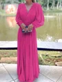 A-Line/Princess V-neck Floor-Length Chiffon Mother of the Bride Dresses With Ruffles