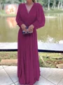 A-Line/Princess V-neck Floor-Length Chiffon Mother of the Bride Dresses With Ruffles
