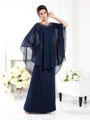 A-Line/Princess Scoop Floor-Length Chiffon Mother of the Bride Dresses