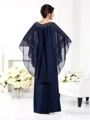 A-Line/Princess Scoop Floor-Length Chiffon Mother of the Bride Dresses