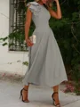 A-Line/Princess Jewel Sleeveless Stretch Crepe Mother of the Bride Dresses With Ruffles