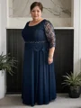 A-Line/Princess Scoop Floor-Length Chiffon Mother of the Bride Dresses With Lace