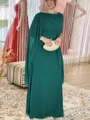 Sheath/Column Scoop Floor-Length Chiffon Mother of the Bride Dresses With Ruffles