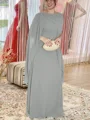 Sheath/Column Scoop Floor-Length Chiffon Mother of the Bride Dresses With Ruffles