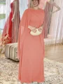 Sheath/Column Scoop Floor-Length Chiffon Mother of the Bride Dresses With Ruffles