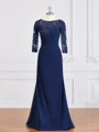 Sheath/Column Bateau Floor-Length Chiffon Mother of the Bride Dresses With Appliques Lace