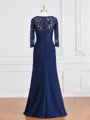 Sheath/Column Bateau Floor-Length Chiffon Mother of the Bride Dresses With Appliques Lace