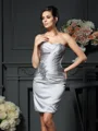 Sheath/Column Sweetheart Short/Mini Satin Mother of the Bride Dresses With Beading