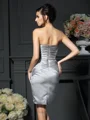Sheath/Column Sweetheart Short/Mini Satin Mother of the Bride Dresses With Beading