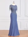 Sheath/Column Bateau Floor-Length Chiffon Mother of the Bride Dresses With Appliques Lace