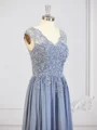 A-Line/Princess V-neck Floor-Length Chiffon Mother of the Bride Dresses With Appliques Lace
