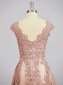 A-Line/Princess V-neck Floor-Length Tulle Mother of the Bride Dresses With Appliques Lace
