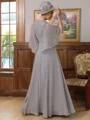 A-Line/Princess V-neck Floor-Length Chiffon Mother of the Bride Dresses With Applique
