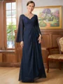 A-Line/Princess V-neck Floor-Length Chiffon Mother of the Bride Dresses With Applique