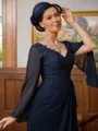A-Line/Princess V-neck Floor-Length Chiffon Mother of the Bride Dresses With Applique