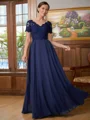A-Line/Princess V-neck Floor-Length Chiffon Mother of the Bride Dresses With Lace Applique