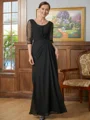 A-Line/Princess Scoop Floor-Length Chiffon Mother of the Bride Dresses With Ruffles