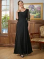 A-Line/Princess Scoop Floor-Length Chiffon Mother of the Bride Dresses With Ruffles