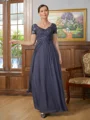 A-Line/Princess V-neck Floor-Length Chiffon Mother of the Bride Dresses With Applique