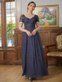 A-Line/Princess V-neck Floor-Length Chiffon Mother of the Bride Dresses With Applique
