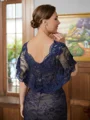 Sheath/Column V-neck Floor-Length Silk like Satin Mother of the Bride Dresses With Lace Applique