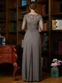 A-Line/Princess Scoop Floor-Length Chiffon Mother of the Bride Dresses With Applique