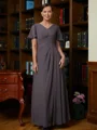 A-Line/Princess V-neck Floor-Length Chiffon Mother of the Bride Dresses With Ruffles