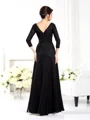 A-Line/Princess V-neck Floor-Length Satin Mother of the Bride Dresses With Beading