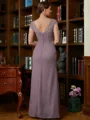 Sheath/Column V-neck Floor-Length Chiffon Mother of the Bride Dresses With Lace