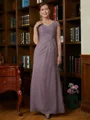 Sheath/Column V-neck Floor-Length Chiffon Mother of the Bride Dresses With Lace