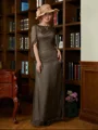 Sheath/Column Scoop Floor-Length 30D Chiffon Mother of the Bride Dresses With Ruffles