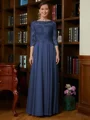 A-Line/Princess Scoop Chiffon Floor-Length Mother of the Bride Dresses With Lace