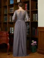 A-Line/Princess Scoop Floor-Length Chiffon Mother of the Bride Dresses With Lace