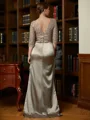 A-Line/Princess V-neck Satin Sweep Train Mother of the Bride Dresses With Lace