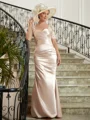 Sheath/Column Sweetheart Floor-Length Satin Mother of the Bride Dresses With Lace