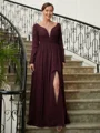 A-Line/Princess V-neck Floor-Length Chiffon Mother of the Bride Dresses With Ruffles
