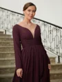 A-Line/Princess V-neck Floor-Length Chiffon Mother of the Bride Dresses With Ruffles