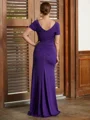 Sheath/Column Square Floor-Length Jersey Mother of the Bride Dresses With Beading