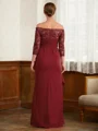 A-Line/Princess Off-the-Shoulder Floor-Length Stretch Crepe Mother of the Bride Dresses With Lace