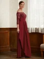 A-Line/Princess Off-the-Shoulder Floor-Length Stretch Crepe Mother of the Bride Dresses With Lace