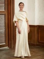 Sheath/Column Off-the-Shoulder Floor-Length Charmeuse Mother of the Bride Dresses With Ruffles